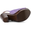 image:imageAllegra K Womens Open Toe Slingback Platform Chunky Heel Sandals  Soft faux suede vamp and durable PU outsole Chunky heel with slingback and buckle closurePurple