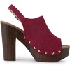 image:imageAllegra K Womens Open Toe Slingback Platform Chunky Heel Sandals  Soft faux suede vamp and durable PU outsole Chunky heel with slingback and buckle closureBurgundy