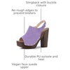 image:imageAllegra K Womens Open Toe Slingback Platform Chunky Heel Sandals  Soft faux suede vamp and durable PU outsole Chunky heel with slingback and buckle closurePurple