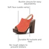 image:imageAllegra K Womens Open Toe Slingback Platform Chunky Heel Sandals  Soft faux suede vamp and durable PU outsole Chunky heel with slingback and buckle closureOrange