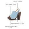 image:imageAllegra K Womens Open Toe Slingback Platform Chunky Heel Sandals  Soft faux suede vamp and durable PU outsole Chunky heel with slingback and buckle closureSky Blue