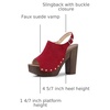 image:imageAllegra K Womens Open Toe Slingback Platform Chunky Heel Sandals  Soft faux suede vamp and durable PU outsole Chunky heel with slingback and buckle closureRed