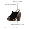 image:imageAllegra K Womens Open Toe Slingback Platform Chunky Heel Sandals  Soft faux suede vamp and durable PU outsole Chunky heel with slingback and buckle closureBlack