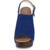 image:imageAllegra K Womens Open Toe Slingback Platform Chunky Heel Sandals  Soft faux suede vamp and durable PU outsole Chunky heel with slingback and buckle closureDark Blue
