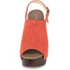 image:imageAllegra K Womens Open Toe Slingback Platform Chunky Heel Sandals  Soft faux suede vamp and durable PU outsole Chunky heel with slingback and buckle closureOrange