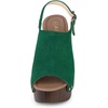 image:imageAllegra K Womens Open Toe Slingback Platform Chunky Heel Sandals  Soft faux suede vamp and durable PU outsole Chunky heel with slingback and buckle closureGreen