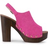 image:imageAllegra K Womens Open Toe Slingback Platform Chunky Heel Sandals  Soft faux suede vamp and durable PU outsole Chunky heel with slingback and buckle closureHot Pink
