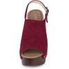 image:imageAllegra K Womens Open Toe Slingback Platform Chunky Heel Sandals  Soft faux suede vamp and durable PU outsole Chunky heel with slingback and buckle closureBurgundy