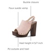 image:imageAllegra K Womens Open Toe Slingback Platform Chunky Heel Sandals  Soft faux suede vamp and durable PU outsole Chunky heel with slingback and buckle closureDust Pink