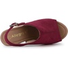 image:imageAllegra K Womens Open Toe Slingback Platform Chunky Heel Sandals  Soft faux suede vamp and durable PU outsole Chunky heel with slingback and buckle closureBurgundy