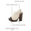 image:imageAllegra K Womens Open Toe Slingback Platform Chunky Heel Sandals  Soft faux suede vamp and durable PU outsole Chunky heel with slingback and buckle closureBeige