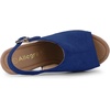 image:imageAllegra K Womens Open Toe Slingback Platform Chunky Heel Sandals  Soft faux suede vamp and durable PU outsole Chunky heel with slingback and buckle closureDark Blue