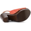 image:imageAllegra K Womens Open Toe Slingback Platform Chunky Heel Sandals  Soft faux suede vamp and durable PU outsole Chunky heel with slingback and buckle closureOrange