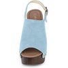 image:imageAllegra K Womens Open Toe Slingback Platform Chunky Heel Sandals  Soft faux suede vamp and durable PU outsole Chunky heel with slingback and buckle closureSky Blue