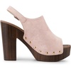 image:imageAllegra K Womens Open Toe Slingback Platform Chunky Heel Sandals  Soft faux suede vamp and durable PU outsole Chunky heel with slingback and buckle closureDust Pink