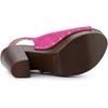 image:imageAllegra K Womens Open Toe Slingback Platform Chunky Heel Sandals  Soft faux suede vamp and durable PU outsole Chunky heel with slingback and buckle closureHot Pink