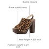 image:imageAllegra K Womens Open Toe Slingback Platform Chunky Heel Sandals  Soft faux suede vamp and durable PU outsole Chunky heel with slingback and buckle closureLeopard