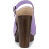 image:imageAllegra K Womens Open Toe Slingback Platform Chunky Heel Sandals  Soft faux suede vamp and durable PU outsole Chunky heel with slingback and buckle closurePurple