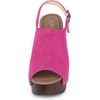 image:imageAllegra K Womens Open Toe Slingback Platform Chunky Heel Sandals  Soft faux suede vamp and durable PU outsole Chunky heel with slingback and buckle closureHot Pink