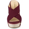 image:imageAllegra K Womens Platform Slide Wedges Sandals  4 38 inches Heel Slip on Espadrilles Wedges Crisscross Strap Open Toe Comfort Wedges for Women Dress ShoesBurgundy