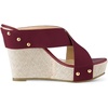 image:imageAllegra K Womens Platform Slide Wedges Sandals  4 38 inches Heel Slip on Espadrilles Wedges Crisscross Strap Open Toe Comfort Wedges for Women Dress ShoesBurgundy