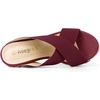 image:imageAllegra K Womens Platform Slide Wedges Sandals  4 38 inches Heel Slip on Espadrilles Wedges Crisscross Strap Open Toe Comfort Wedges for Women Dress ShoesBurgundy