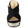 image:imageAllegra K Womens Platform Slide Wedges Sandals  4 38 inches Heel Slip on Espadrilles Wedges Crisscross Strap Open Toe Comfort Wedges for Women Dress ShoesBlack