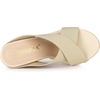 image:imageAllegra K Womens Platform Slide Wedges Sandals  4 38 inches Heel Slip on Espadrilles Wedges Crisscross Strap Open Toe Comfort Wedges for Women Dress ShoesBeige