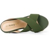 image:imageAllegra K Womens Platform Slide Wedges Sandals  4 38 inches Heel Slip on Espadrilles Wedges Crisscross Strap Open Toe Comfort Wedges for Women Dress ShoesDark Green