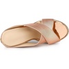 image:imageAllegra K Womens Platform Slide Wedges Sandals  4 38 inches Heel Slip on Espadrilles Wedges Crisscross Strap Open Toe Comfort Wedges for Women Dress ShoesRose Gold