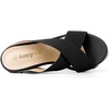 image:imageAllegra K Womens Platform Slide Wedges Sandals  4 38 inches Heel Slip on Espadrilles Wedges Crisscross Strap Open Toe Comfort Wedges for Women Dress ShoesBlack