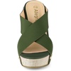 image:imageAllegra K Womens Platform Slide Wedges Sandals  4 38 inches Heel Slip on Espadrilles Wedges Crisscross Strap Open Toe Comfort Wedges for Women Dress ShoesDark Green