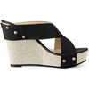 image:imageAllegra K Womens Platform Slide Wedges Sandals  4 38 inches Heel Slip on Espadrilles Wedges Crisscross Strap Open Toe Comfort Wedges for Women Dress ShoesBlack