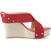 image:imageAllegra K Womens Platform Slide Wedges Sandals  4 38 inches Heel Slip on Espadrilles Wedges Crisscross Strap Open Toe Comfort Wedges for Women Dress ShoesRed