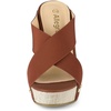 image:imageAllegra K Womens Platform Slide Wedges Sandals  4 38 inches Heel Slip on Espadrilles Wedges Crisscross Strap Open Toe Comfort Wedges for Women Dress ShoesBrown