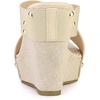 image:imageAllegra K Womens Platform Slide Wedges Sandals  4 38 inches Heel Slip on Espadrilles Wedges Crisscross Strap Open Toe Comfort Wedges for Women Dress ShoesBeige