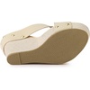 image:imageAllegra K Womens Platform Slide Wedges Sandals  4 38 inches Heel Slip on Espadrilles Wedges Crisscross Strap Open Toe Comfort Wedges for Women Dress ShoesBeige