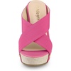 image:imageAllegra K Womens Platform Slide Wedges Sandals  4 38 inches Heel Slip on Espadrilles Wedges Crisscross Strap Open Toe Comfort Wedges for Women Dress ShoesPink