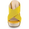 image:imageAllegra K Womens Platform Slide Wedges Sandals  4 38 inches Heel Slip on Espadrilles Wedges Crisscross Strap Open Toe Comfort Wedges for Women Dress ShoesYellow
