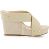 image:imageAllegra K Womens Platform Slide Wedges Sandals  4 38 inches Heel Slip on Espadrilles Wedges Crisscross Strap Open Toe Comfort Wedges for Women Dress ShoesBeige