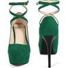 image:imageAllegra K Womens Platform Stiletto High Heels Ankle Strap PumpsGreen