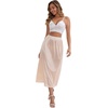 image:imageAllegra K Womens Satin Lace Trim Flared Hem Half Slip Relaxed Fit Lightweight Solid Maxi PetticoatBeige