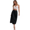 image:imageAllegra K Womens Satin Lace Trim Flared Hem Half Slip Relaxed Fit Lightweight Solid Maxi PetticoatBlack
