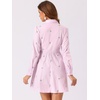 image:imageAllegra K Womens Shirt Dress A Line Embroidered Floral Mini Dresses  Casual Collar Long Sleeve Button Down Half Placket Invisible Zipper Knee LengthLight Purple
