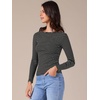 image:imageAllegra K Womens Striped Top Long Sleeve TShirt Boat Neck Tops Stretchy Casual Basic Shirt 2025Black