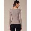 image:imageAllegra K Womens Striped Top Long Sleeve TShirt Boat Neck Tops Stretchy Casual Basic Shirt 2025Light Brown