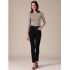 image:imageAllegra K Womens Striped Top Long Sleeve TShirt Boat Neck Tops Stretchy Casual Basic Shirt 2025Light Brown