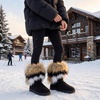 image:imageAllegra K Womens Winter Snow AntiSlip Warm Lightweight Flexible Durable NonSlip Outsole BootsBlack