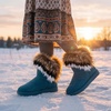 image:imageAllegra K Womens Winter Snow AntiSlip Warm Lightweight Flexible Durable NonSlip Outsole BootsBlue