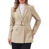 image:imageAllegra K Blazers for Women Business Casual Long Sleeve Office Work Belted Long Blazer Suit JacketKhaki